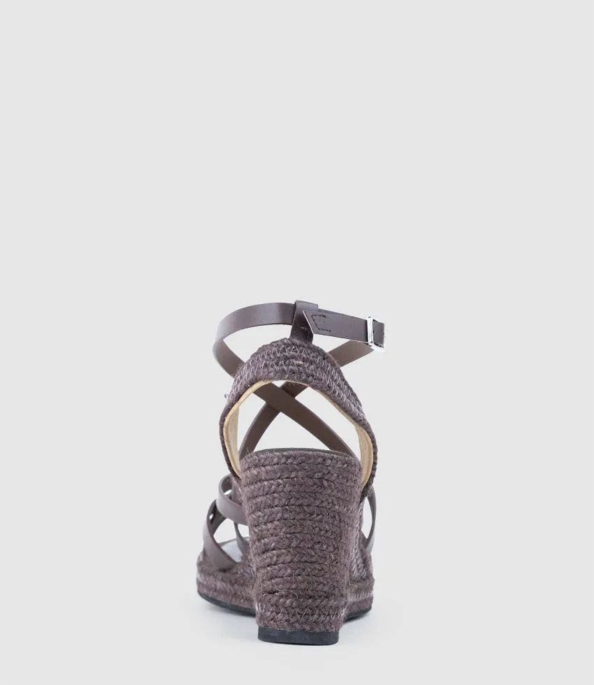 MILENA Strappy Tonal Espadrille in Brown