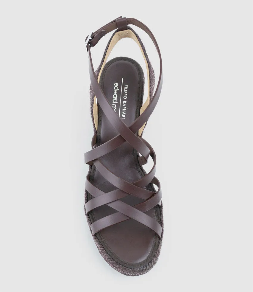 MILENA Strappy Tonal Espadrille in Brown