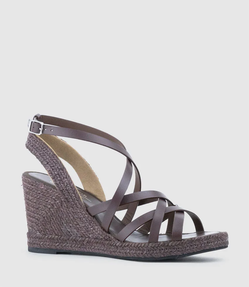 MILENA Strappy Tonal Espadrille in Brown