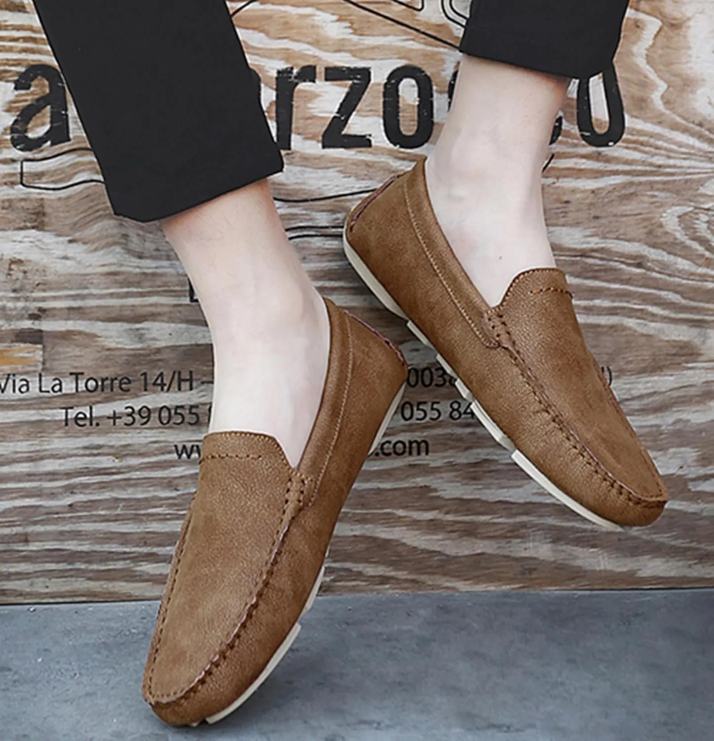Minishion Boys Mens Comfortable Slip on Shoes Summer Penny Loafers Casual Shoes YY004