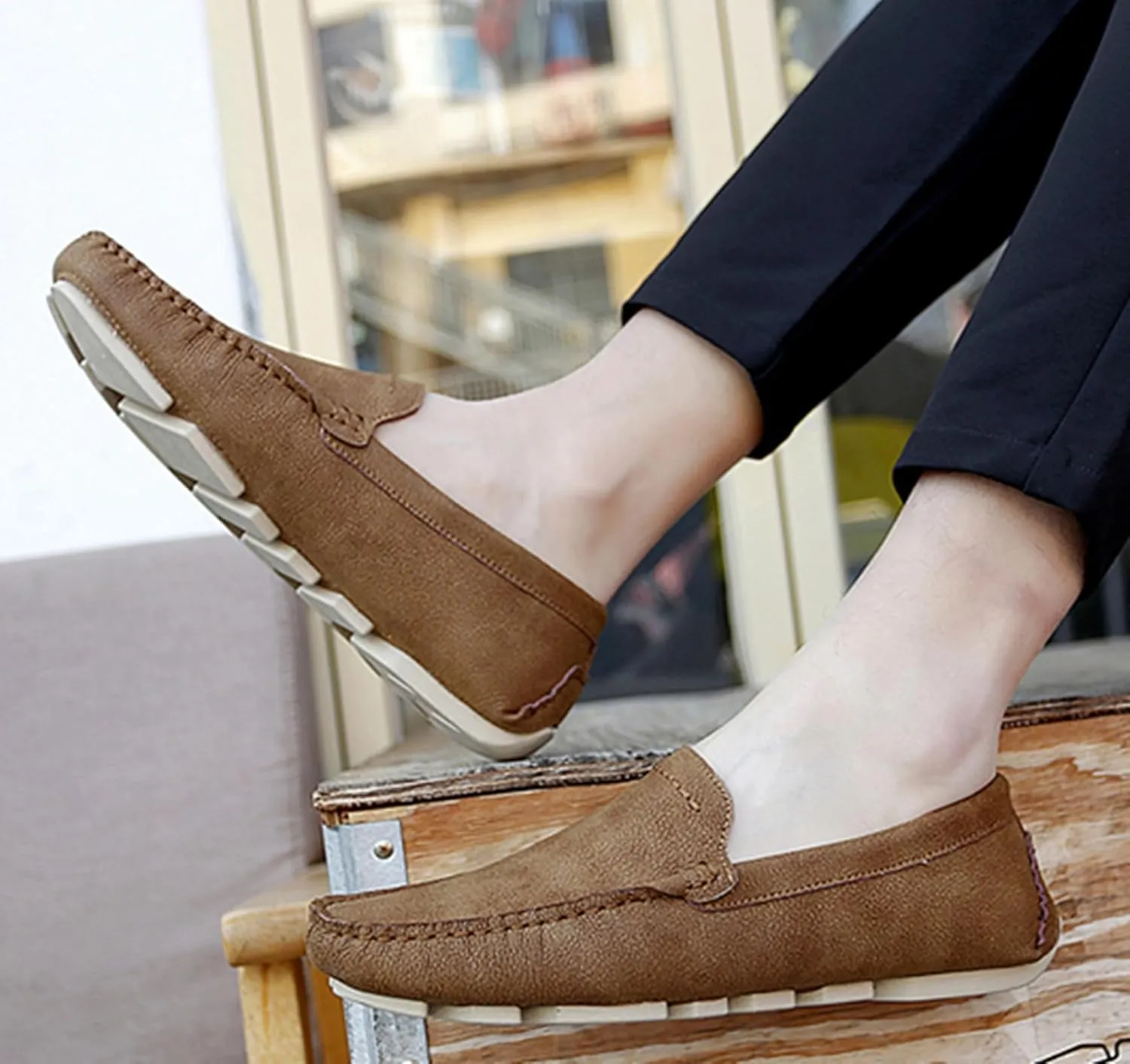 Minishion Boys Mens Comfortable Slip on Shoes Summer Penny Loafers Casual Shoes YY004