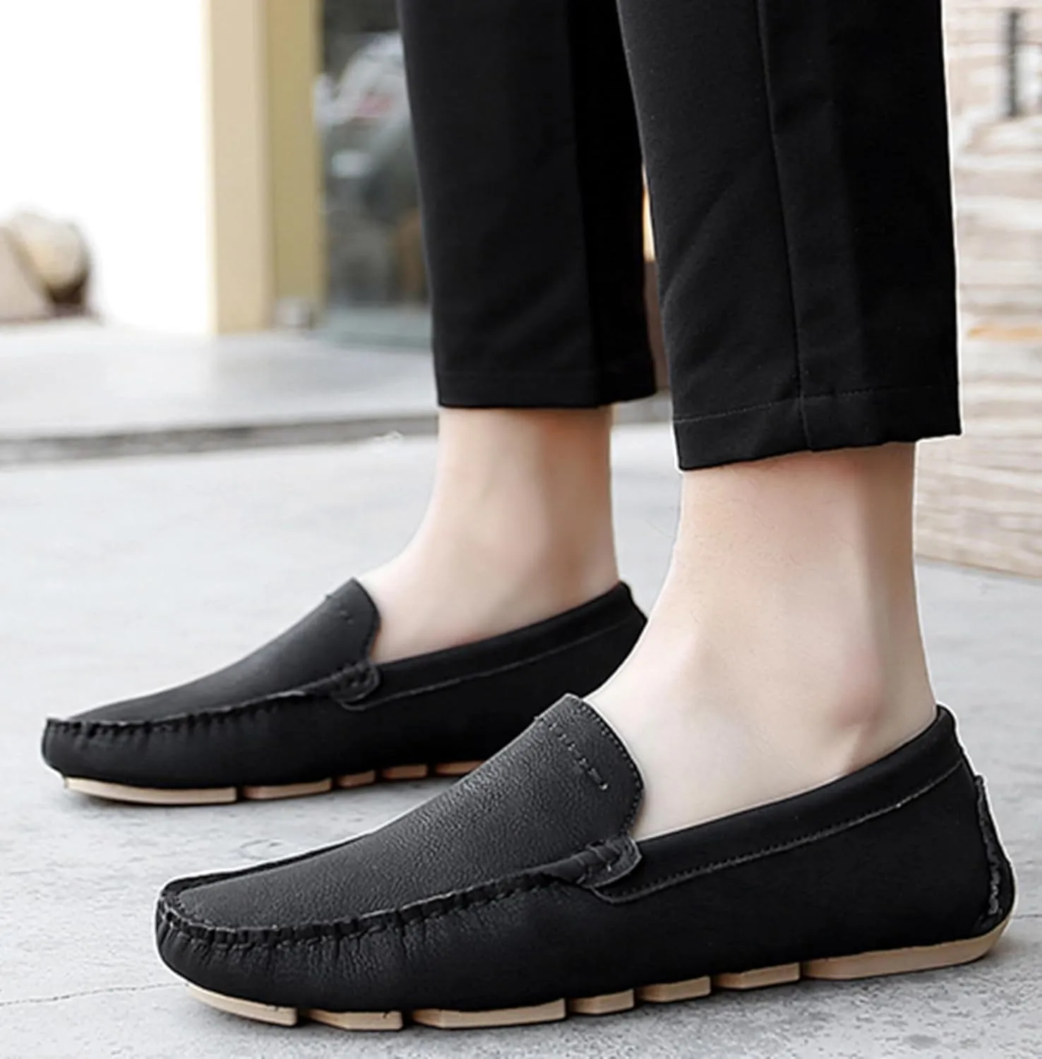 Minishion Boys Mens Comfortable Slip on Shoes Summer Penny Loafers Casual Shoes YY004