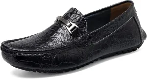 Minishion Mens Penny Loafers Buckle Sanke Driving Shoes 5555#