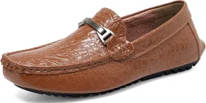 Minishion Mens Penny Loafers Buckle Sanke Driving Shoes 5555#