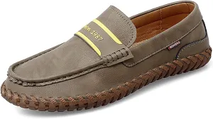 Minishion Mens Penny Slip ons Stiched Casual Comfortable Loafers Driving Shoes