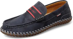 Minishion Mens Penny Slip ons Stiched Casual Comfortable Loafers Driving Shoes