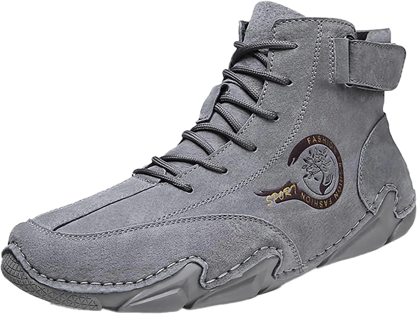 New Spring and Men's Leather Shoes Korean High Top Short Boots Shoe Men's Sneaker