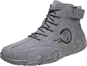 New Spring and Men's Leather Shoes Korean High Top Short Boots Shoe Men's Sneaker