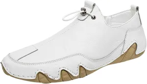 New Spring Men's Daily Sports Leather Comfortable Lightweight Casual Shoes Narrow Mens Shoes