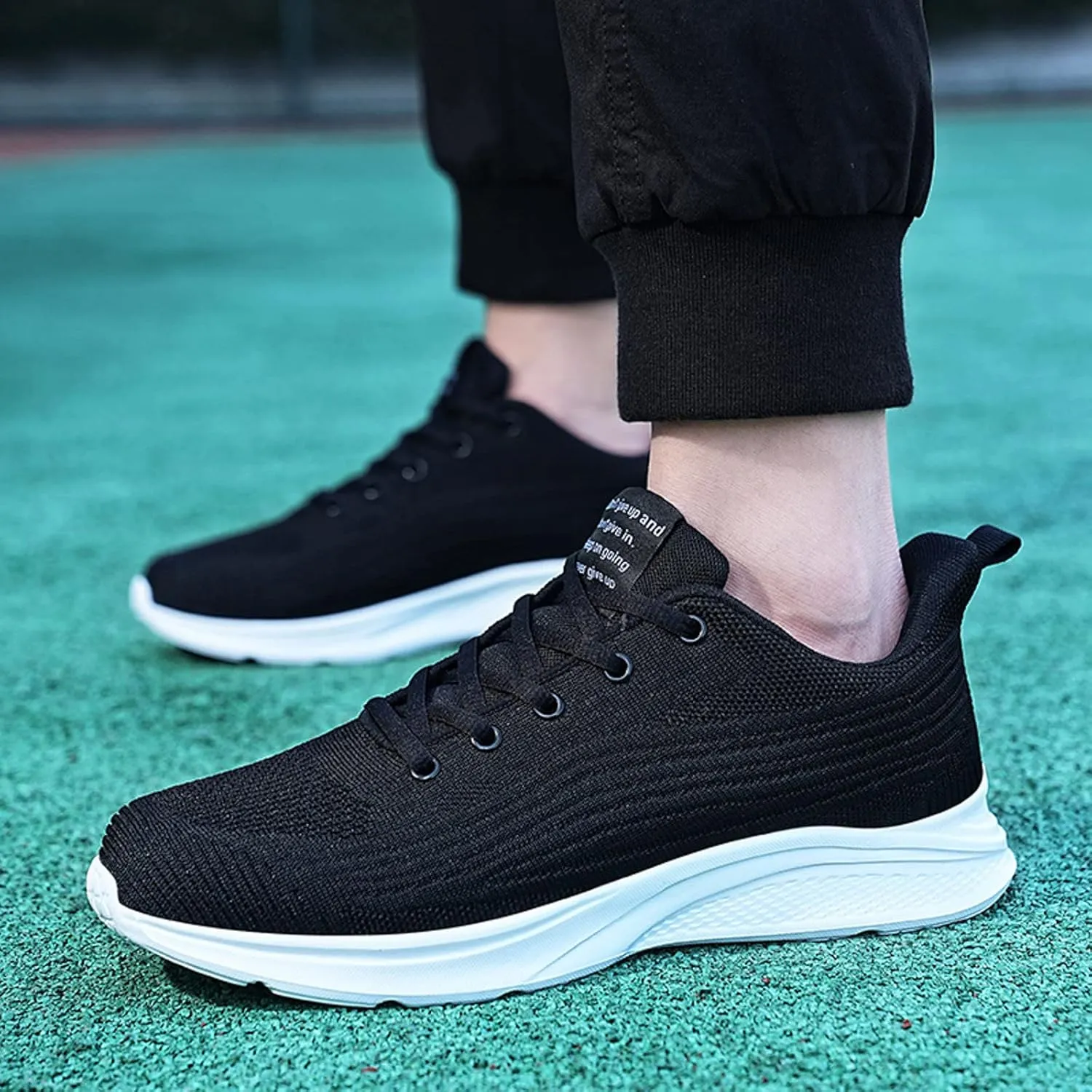 Non Slip Shoes for Men Lightweight Breathable Sneakers Comfortable Work Shoes Walking Shoes for Athletic Tennis Gym