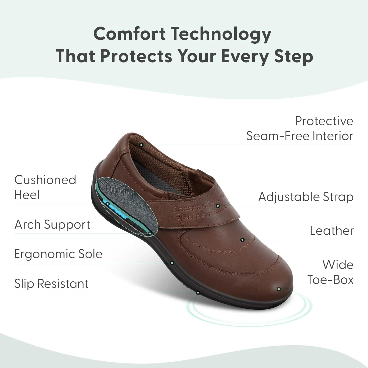 Orthofeet Women's Orthopedic Leather Emily Casual Shoes