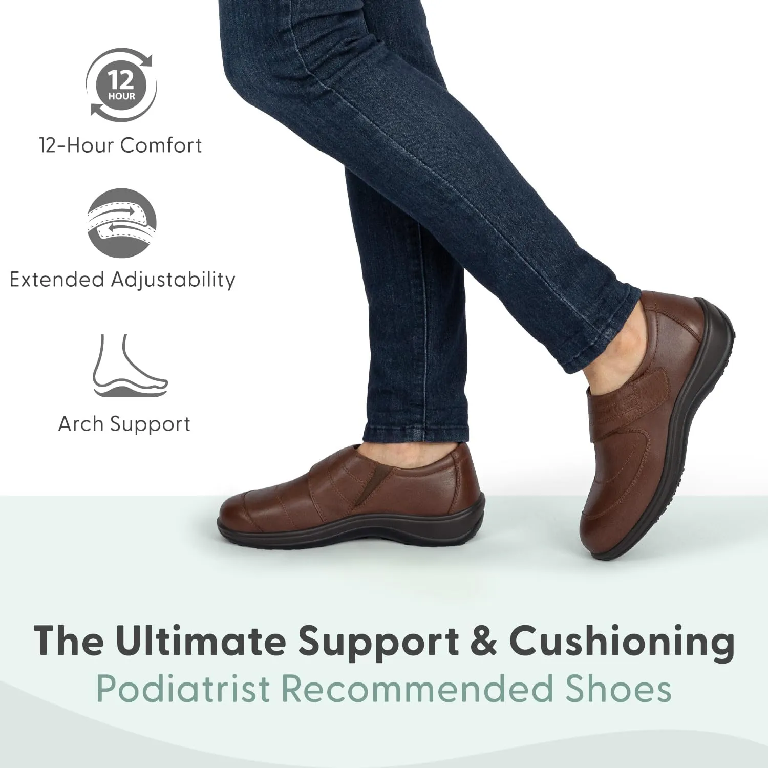 Orthofeet Women's Orthopedic Leather Emily Casual Shoes