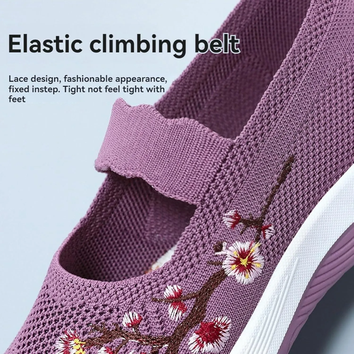 Orthopedic Sneakers for Women Arch Support Embroidery Sneakers Non-Slip Walking Nurse Shoes Breathable Slip-On Athletic Tennis Sneaker Comfortable Casual Diabetic Shoes