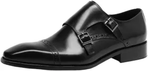 Oxford Formal Shoes for Men Black Monk Strap Dress Shoes Mens Business Shoes Genuine Leather Wedding Shoes Boys Prom Shoes