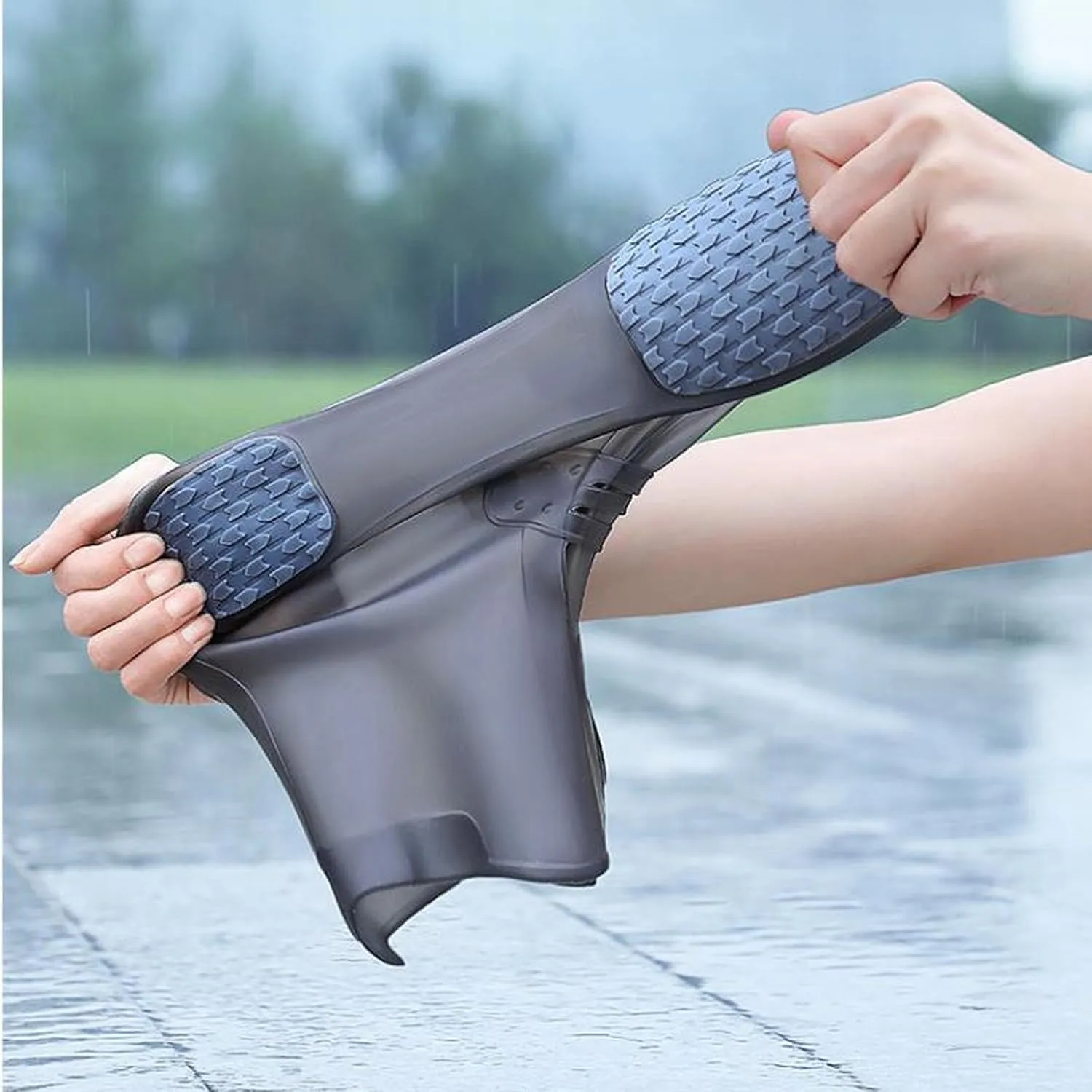 Ozgkee Waterproof Silicone Rain Boot Cover, Non-Slip, Comfortable, Non-Slip, Thickened Outdoor Rain Shoe Covers for Men and Women, for Fishing, Hunting