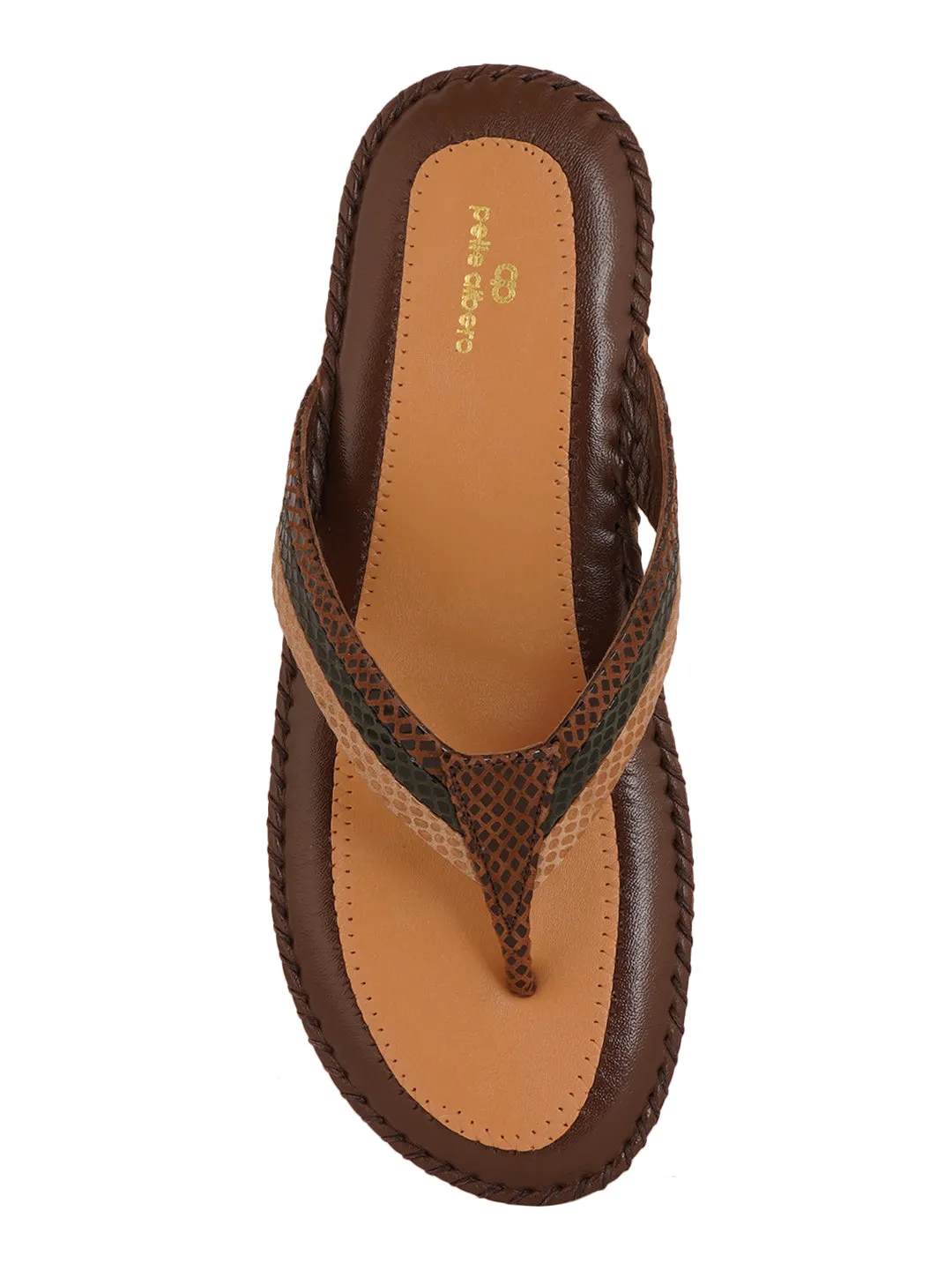 Pelle Albero Brown Women comfortable  Slippers