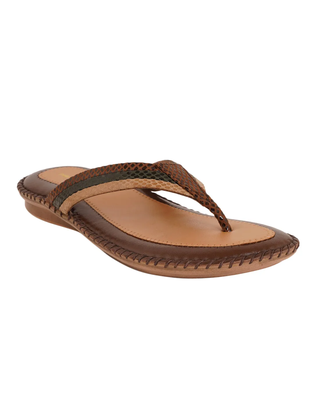 Pelle Albero Brown Women comfortable  Slippers