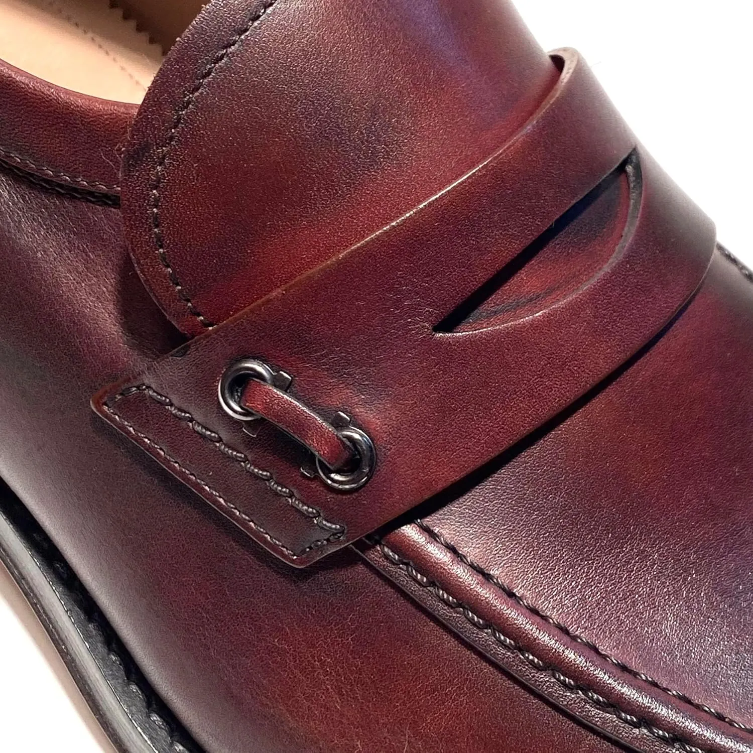Penny Loafers Brown Pitt Calf Leather Men's Dress Slip-on Gancini (Salvatore