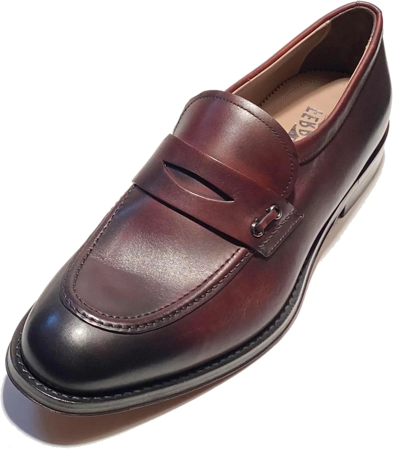 Penny Loafers Brown Pitt Calf Leather Men's Dress Slip-on Gancini (Salvatore