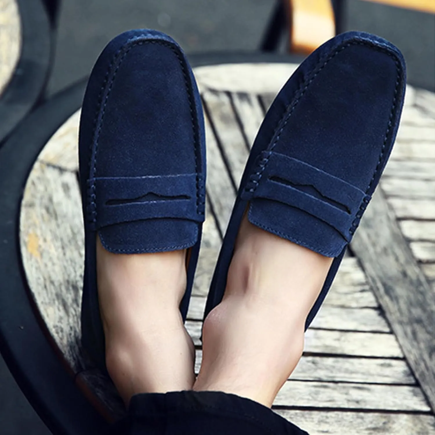 Plus Size Men's Moccasin Penny Loafers, Driving Shoes, Comfortable Non-Slip Slip-On Shoes, Men's Fashion Footwear for All Seasons