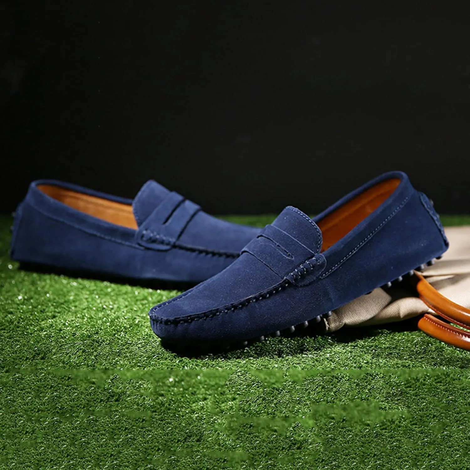Plus Size Men's Moccasin Penny Loafers, Driving Shoes, Comfortable Non-Slip Slip-On Shoes, Men's Fashion Footwear for All Seasons