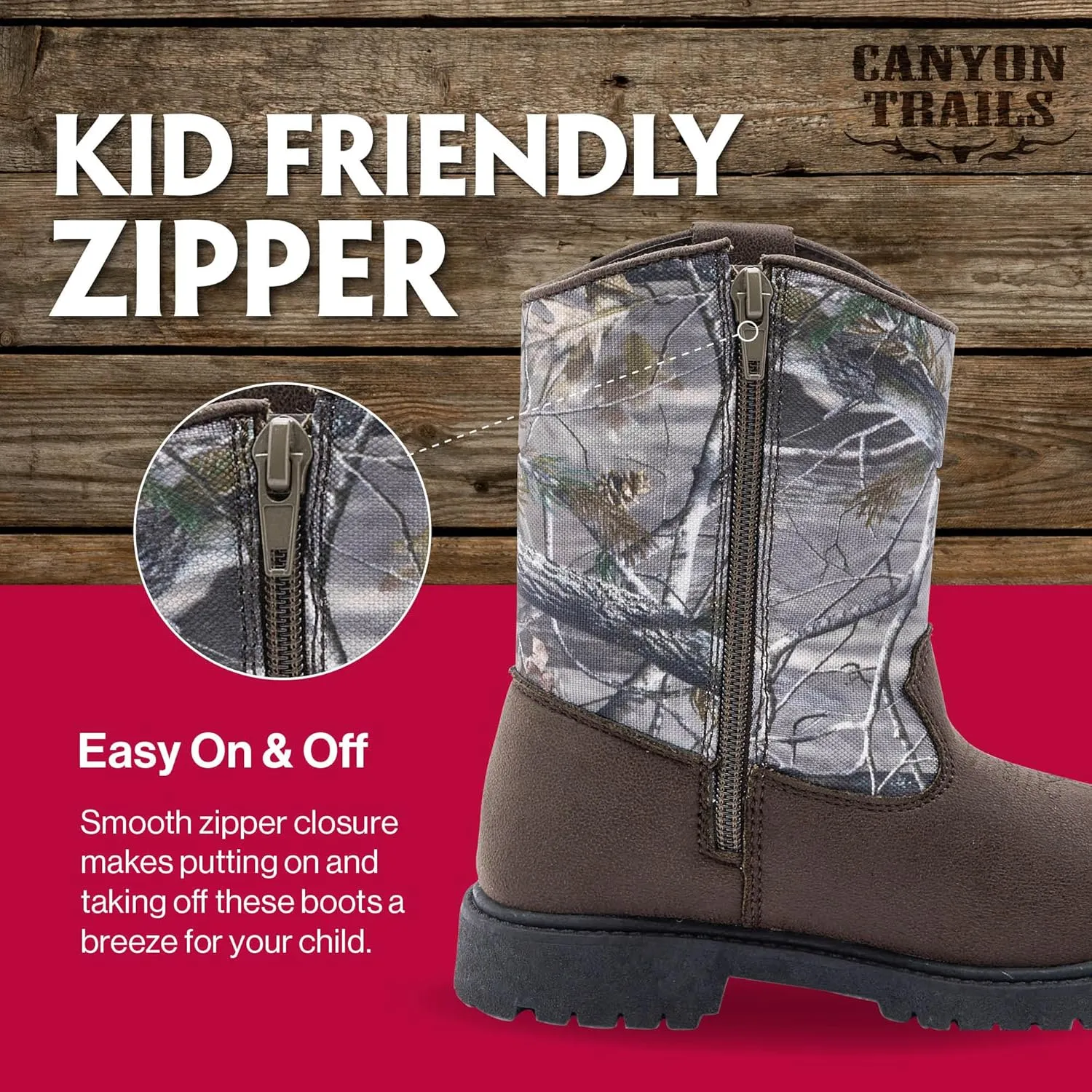Premium Kids Cowboy Boots - Comfort Fit, Breathable Cowboy Boots Rounded Toe Style - Durable & Stylish Western Wear,Faux Leather Cowboy Boots for Kids