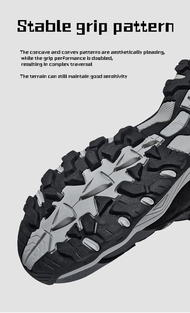 Purubylley Men's Waterproof Hiking Shoes Leather Low-Top Hiking Shoes for Outdoor Trailing Trekking Camping Walking