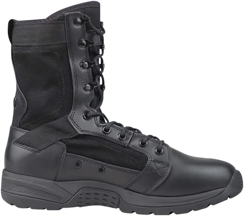 QUNLON Men's Military Tactical Boots 8 Inches Combat Boots Lightweight Work Boots Outdoor Hiking Walk Desert Boots Black/Sand
