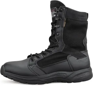 QUNLON Men's Military Tactical Boots 8 Inches Combat Boots Lightweight Work Boots Outdoor Hiking Walk Desert Boots Black/Sand