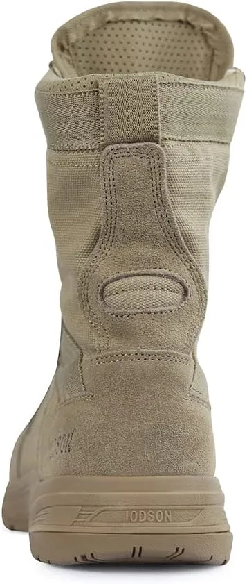 QUNLON Men's Military Tactical Boots 8 Inches Combat Boots Lightweight Work Boots Outdoor Hiking Walk Desert Boots Black/Sand