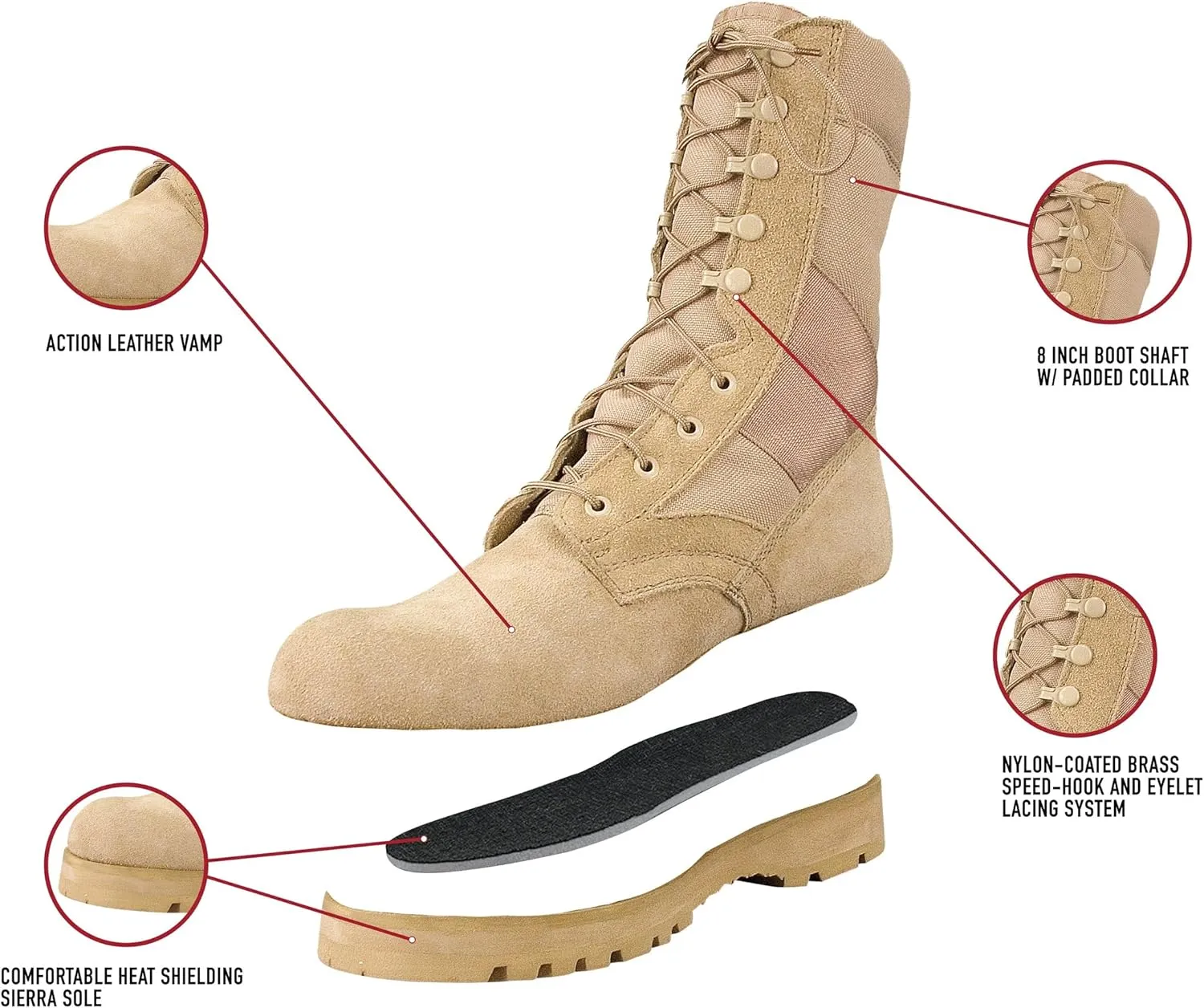 Rothco Sierra Sole Tactical Boots ?C 8 Inch ?C Sturdy and Reliable Footwear for Any Adventure