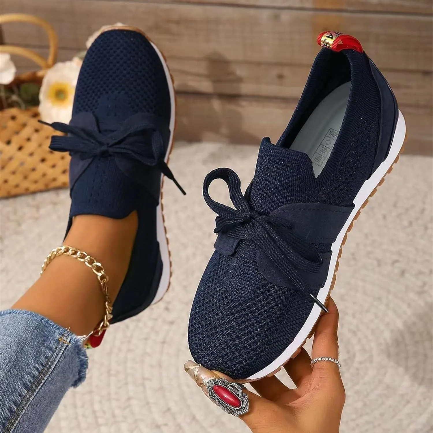 Running Shoes For Women Slip On Breathable Mesh Walking Shoes Fashion Sneakers Comfort Tennis Athletic Workout Shoes