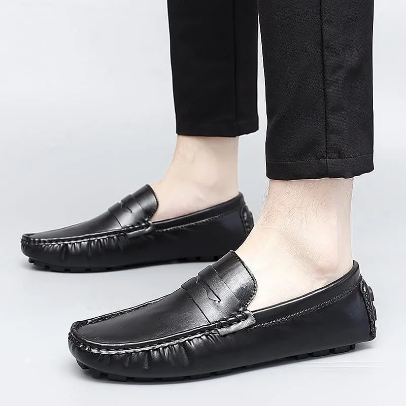 Santimon Men's Classic Penny Loafers Casual Slip On Shoes Soft Moccasin Loafers for Men Lightweight Driving Boat Shoes