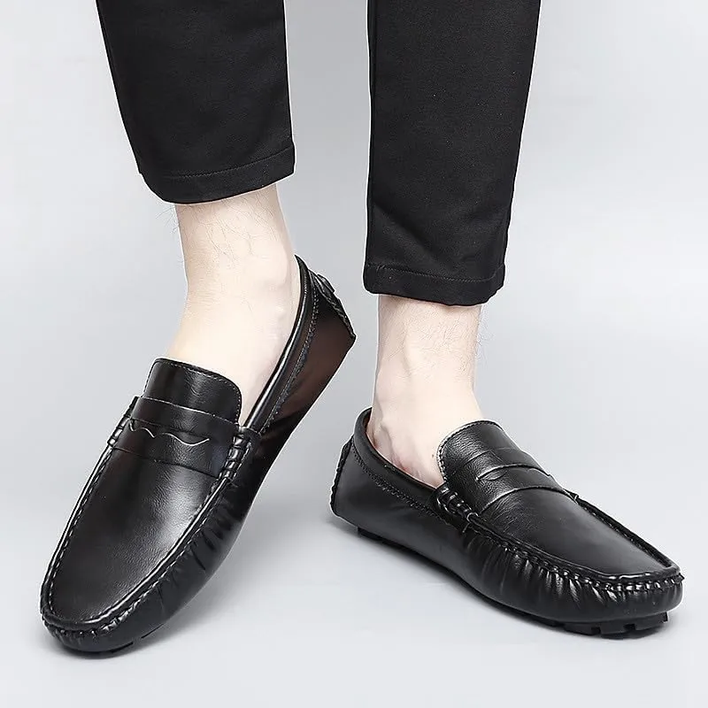 Santimon Men's Classic Penny Loafers Casual Slip On Shoes Soft Moccasin Loafers for Men Lightweight Driving Boat Shoes