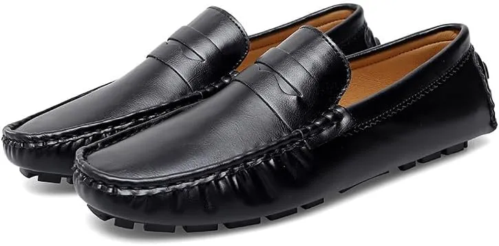 Santimon Men's Classic Penny Loafers Casual Slip On Shoes Soft Moccasin Loafers for Men Lightweight Driving Boat Shoes