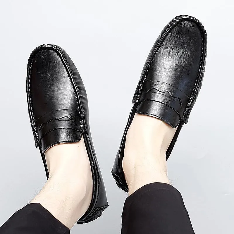 Santimon Men's Classic Penny Loafers Casual Slip On Shoes Soft Moccasin Loafers for Men Lightweight Driving Boat Shoes