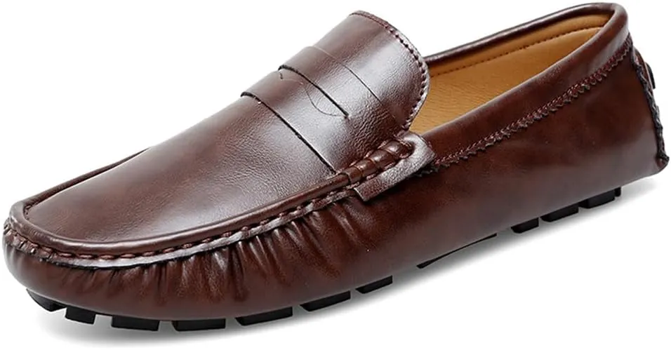 Santimon Men's Classic Penny Loafers Casual Slip On Shoes Soft Moccasin Loafers for Men Lightweight Driving Boat Shoes