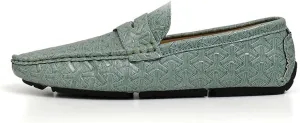 Santimon Men's Classic Penny Loafers Geometric Pattern Slip-On Moccasins Casual Flat Driving Shoes