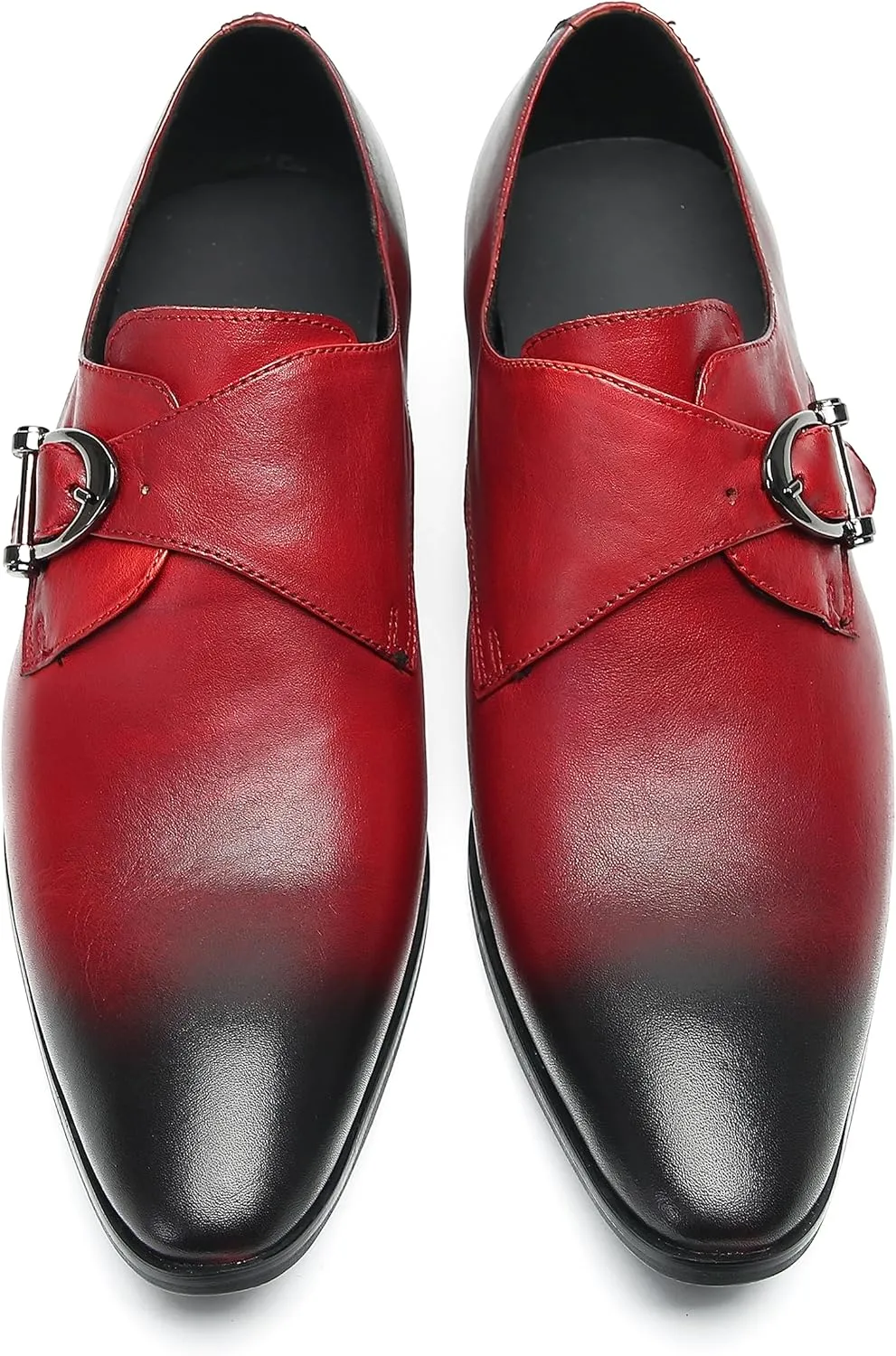 Santimon Men's Loafers Formal Dress Casual Genuine Leathe Monk Strap Loafers Fashion Comfort Business Casual Moccasins Prom Wedding Tuxedo Shoes for Men