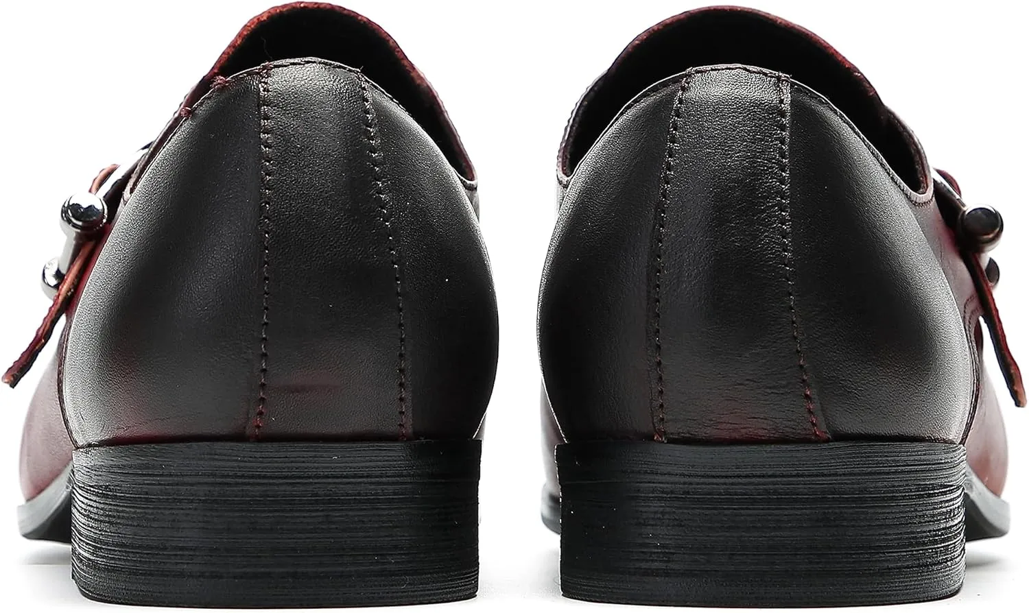 Santimon Men's Loafers Formal Dress Casual Genuine Leathe Monk Strap Loafers Fashion Comfort Business Casual Moccasins Prom Wedding Tuxedo Shoes for Men
