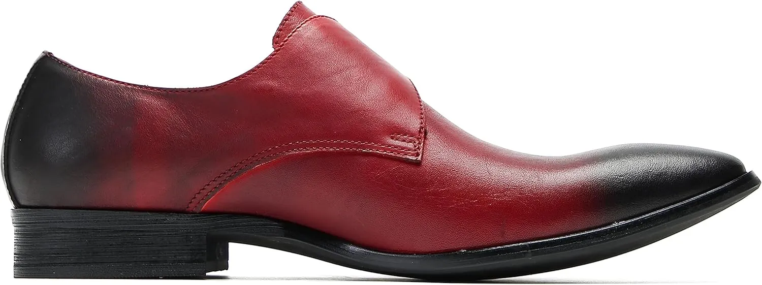 Santimon Men's Loafers Formal Dress Casual Genuine Leathe Monk Strap Loafers Fashion Comfort Business Casual Moccasins Prom Wedding Tuxedo Shoes for Men