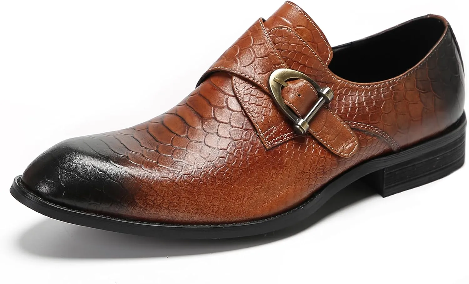 Santimon Mens Loafers Formal Dress Slip On Shoes Leather Wedding Fashion Casual Driving Monk Strap Loafers Business Prom Tuxedo Summer Shoes for Men