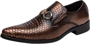 Santimon Men's Loafers Shoes Slip On Leather Shoes Casual Dress Loafer Fashion Wedding Party Prom Shoes