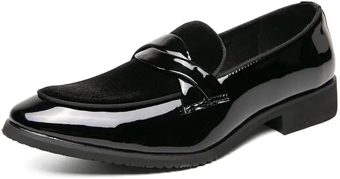 Santimon Mens Slip-On Penny Loafer Casual Dress Shoes Wedding Formal Dress Tuxedo Shoes