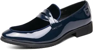 Santimon Mens Slip-On Penny Loafer Casual Dress Shoes Wedding Formal Dress Tuxedo Shoes