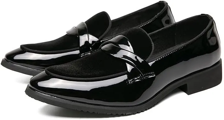 Santimon Mens Slip-On Penny Loafer Casual Dress Shoes Wedding Formal Dress Tuxedo Shoes