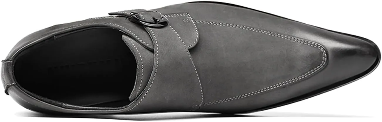 Santimon Men's Suede Dress Shoes Monk Strap Loafers | Formal Penny Loafers with Classic Buckle Closure & Non-Slip Rubber Sole for Business Casual, Wedding & Evening Events