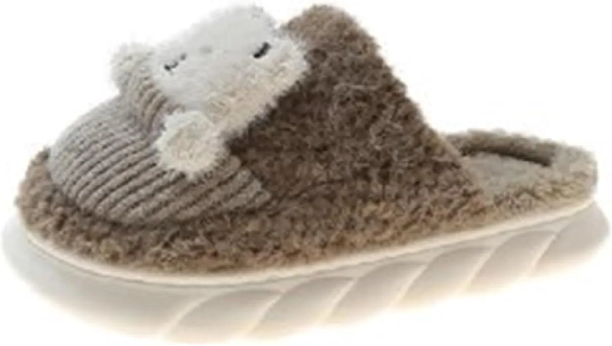 SBGMoSJ House Slippers for Elderly Women Non Slip Bedroom Slippers Ballerina House Slippers White Fluffy Slippers Closed Toe Christmas Village Accessories Gifts for Her 2023