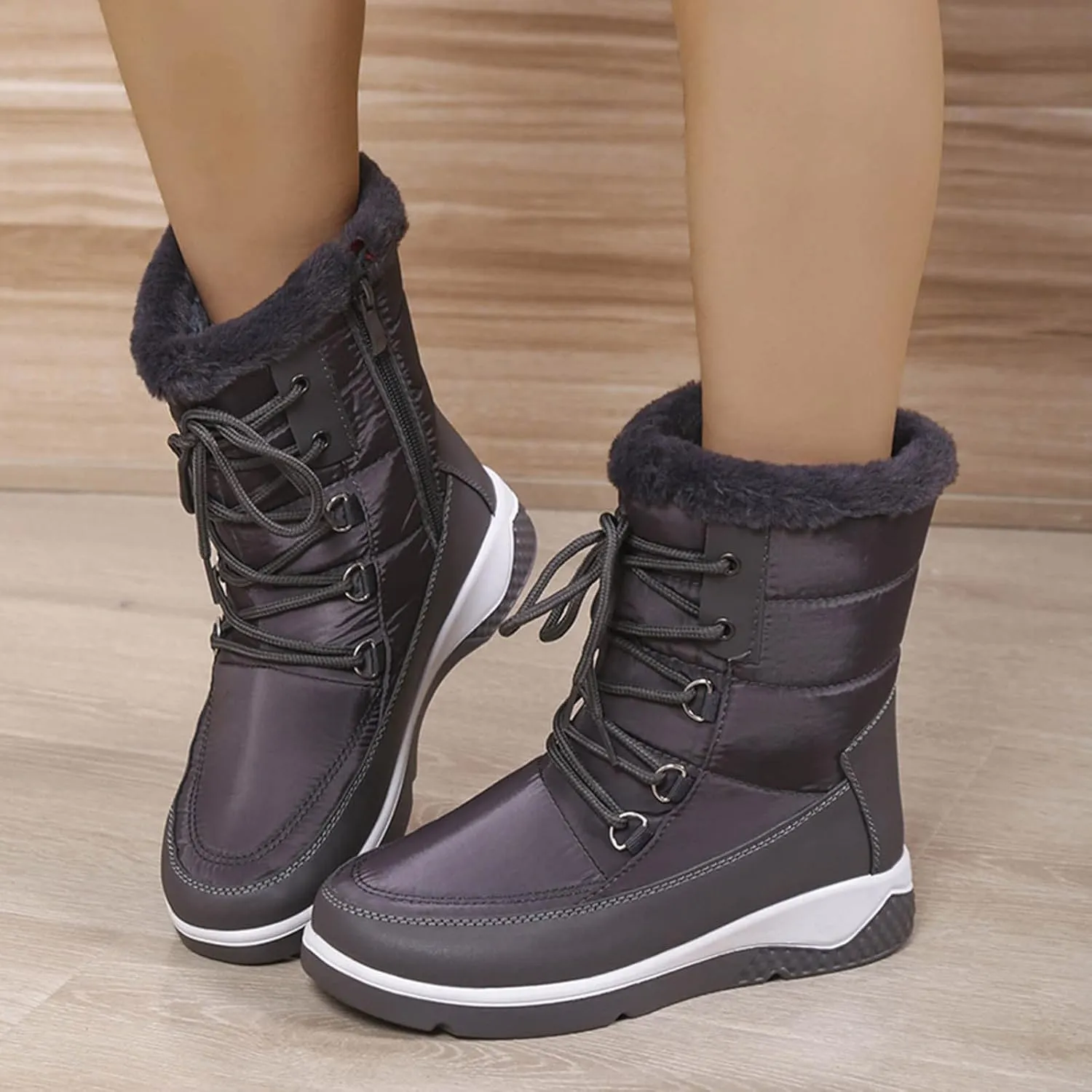 SBGMoSJ Waterproof Winter Boots Women Zipper Womens Winter Boots Waterproof Zipper Fuzzy Knee High Winter Boots for Women Women's Winter Boots Winter Dress Boot for Women 2023