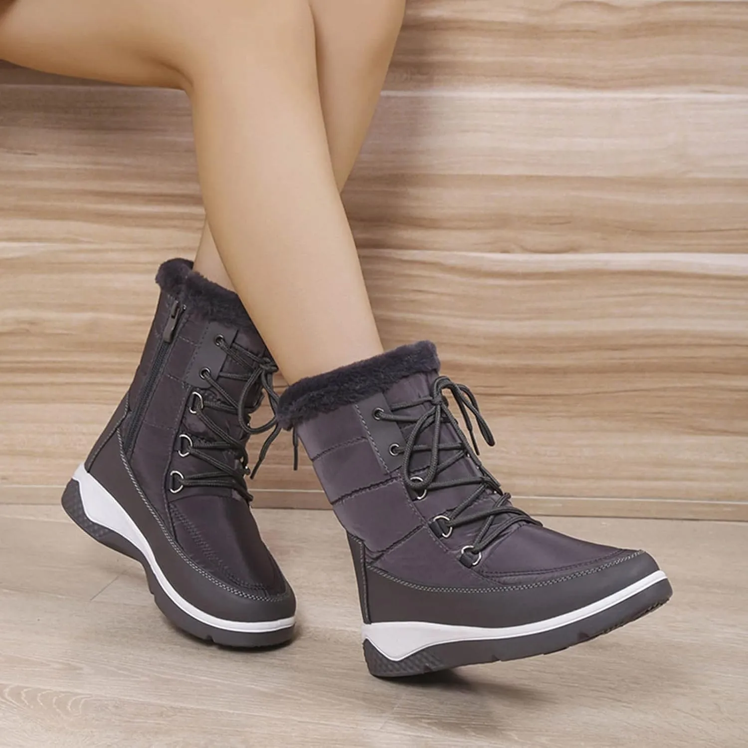 SBGMoSJ Waterproof Winter Boots Women Zipper Womens Winter Boots Waterproof Zipper Fuzzy Knee High Winter Boots for Women Women's Winter Boots Winter Dress Boot for Women 2023